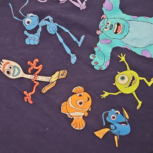 Pixar Disney navy blue short sleeve graphic tee XL Buzz BOO Sully Nemo Sporky UP - Picture 8 of 10